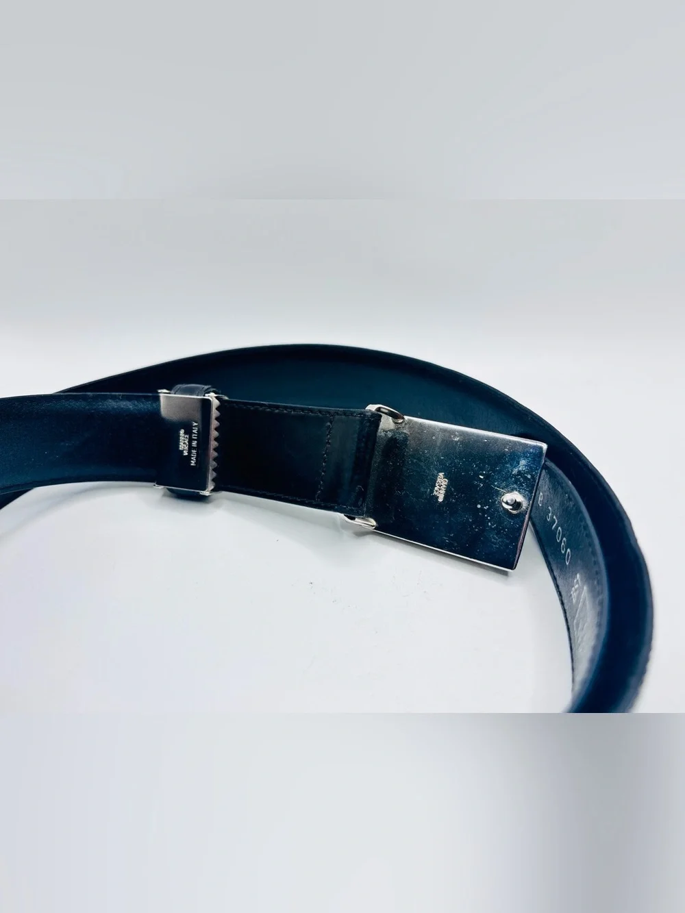 Gianni Versace Medusa Black Leather Belt Size 90/36